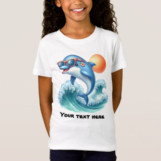 Camiseta Delfín de playa de personalizable suave (Anverso)
