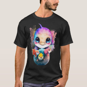 Camiseta Delfín Divertido y Amigos Peces