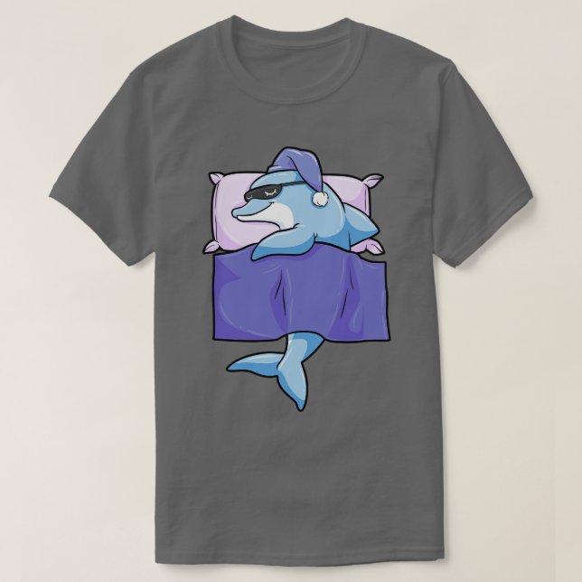 Camiseta Delfín durmiendo con edredón y almohada 1 (Diseño del anverso)