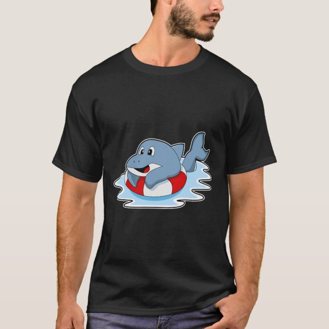 Camiseta Delfín en el baño con anillo de natación.PNG (Anverso)