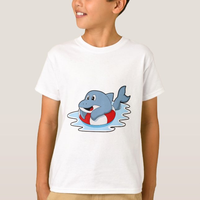 Camiseta Delfín en el baño con anillo de natación.PNG (Anverso)