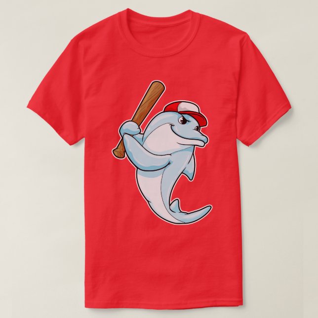 Camiseta Delfín en el béisbol como bateador (Diseño del anverso)
