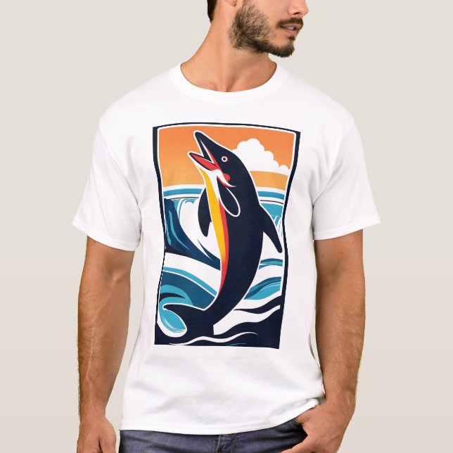 Camiseta Delfín en el mar - Vida marina majestuosa (Anverso)