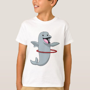 Camiseta Delfín en la formación de resistencia con neumátic