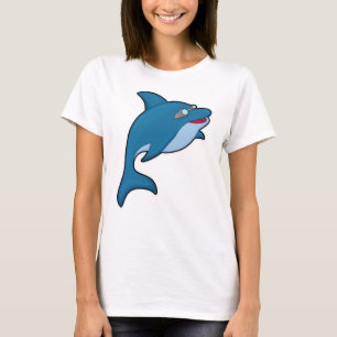 Camiseta Delfín en Natación con Gafas de Natación