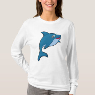 Camiseta Delfín en Natación con Gafas de Natación