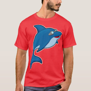 Camiseta Delfín en Natación con Gafas Nadadoras 3