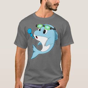 Camiseta Delfín en Natación con Gafas Natantes 2