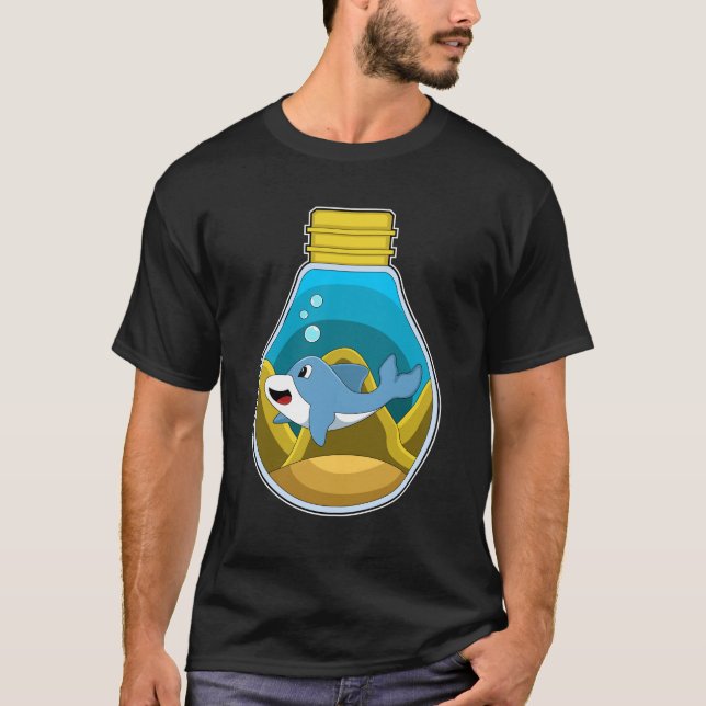 Camiseta Delfín en Natación en Acuario (Anverso)