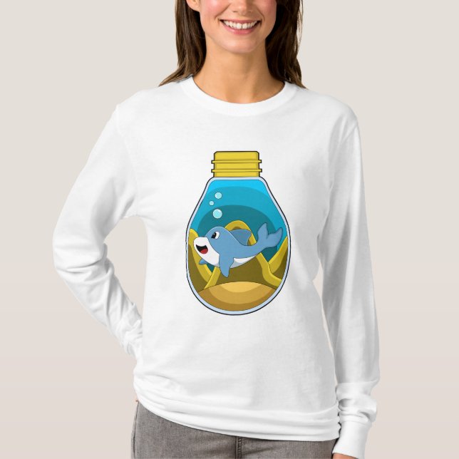 Camiseta Delfín en Natación en Acuario (Anverso)