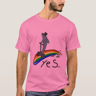 Camiseta Delfín en un Segway en un arco iris SÍ