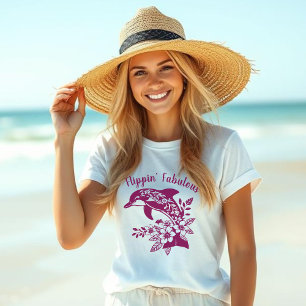 Camiseta Delfín hawaiano Flippin’ Fabulous-Wine Color