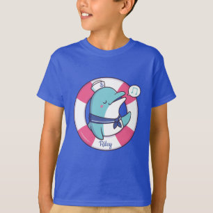 Camiseta Delfín Marinero Cantante Adorable, Nombre Personal