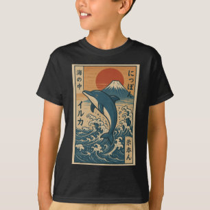 Camiseta Delfín montando olas vintage