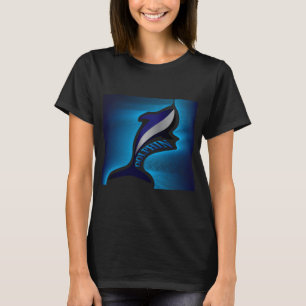 Camiseta Delfín nadando a través de las olas del mar