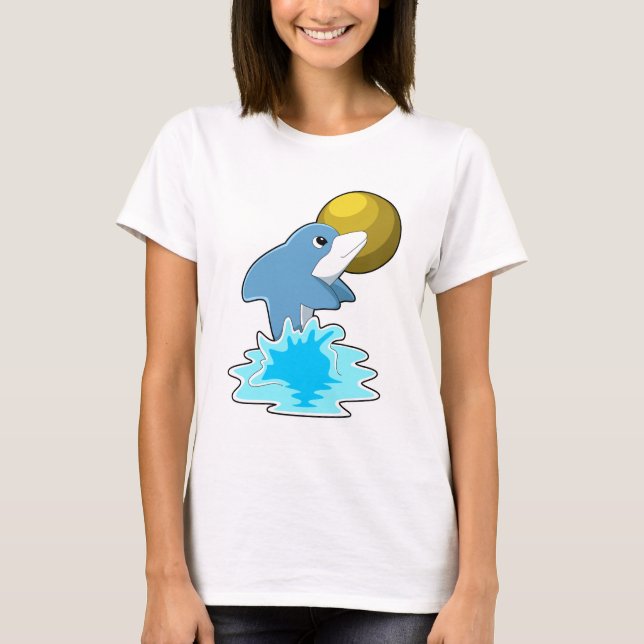 Camiseta Delfín nadando con la luna (Anverso)