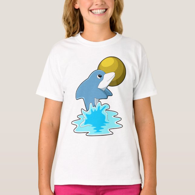 Camiseta Delfín nadando con la luna (Anverso)