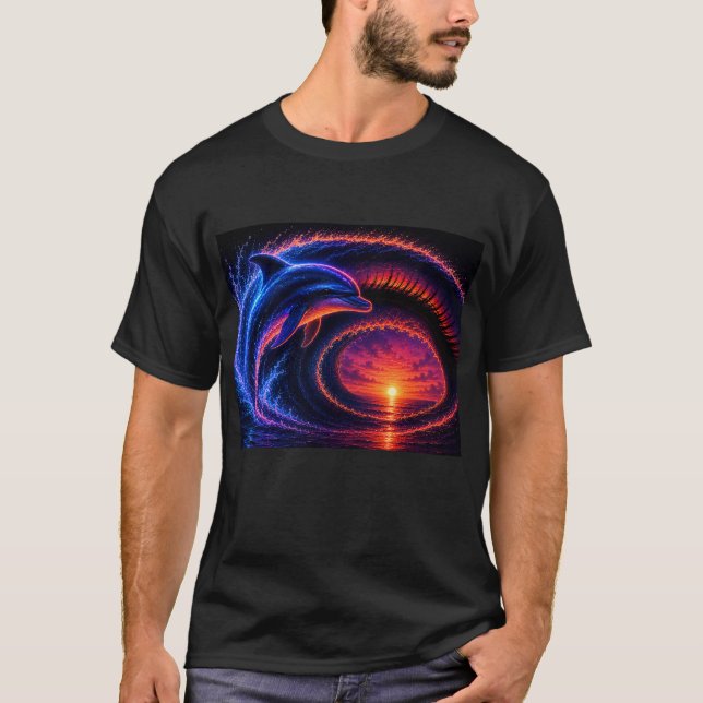 Camiseta Delfín Océano Atardecer (Anverso)