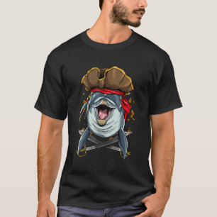 Camiseta Delfín pirata Jolly Roger Bandera Nautical Ocean D