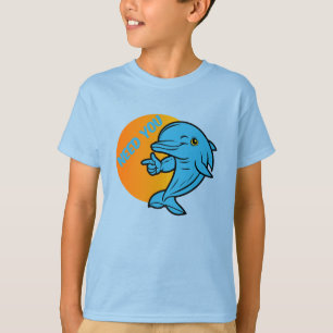 Camiseta Delfín puntero salpicadura neón