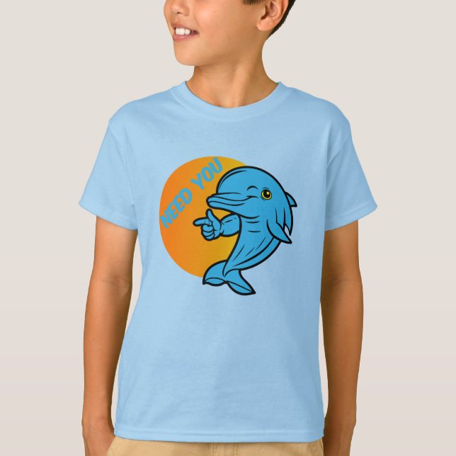 Camiseta Delfín puntero salpicadura neón (Anverso)