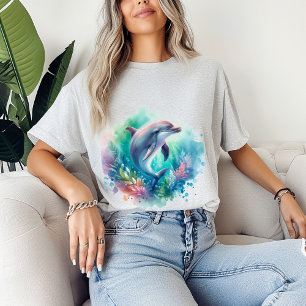 Camiseta Delfín Tropical Bajo el Mar Océano Surfista Playa