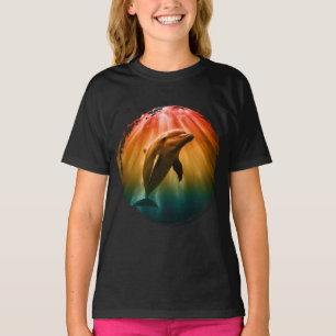 Camiseta delfín verano mar océano atardecer
