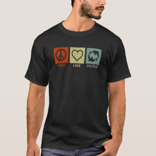 Camiseta Delfín vintage paz amor delfín