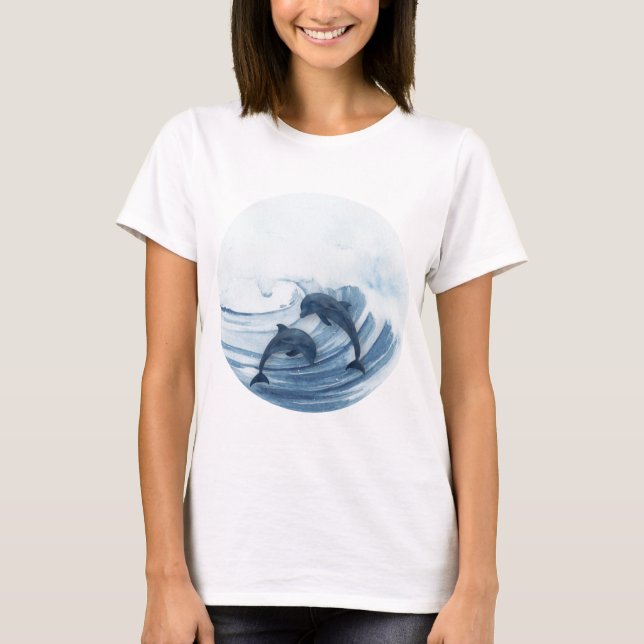 Camiseta Delfines buceadores en el surf (Anverso)
