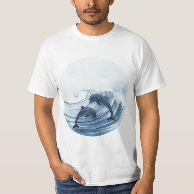 Camiseta Delfines buceadores en el surf (Anverso)