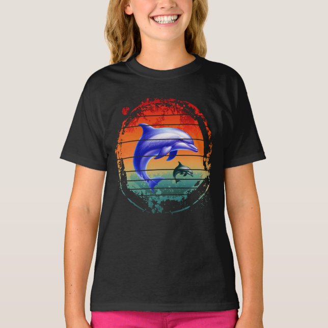 Camiseta Delfines Criatura Marina Vintage (Anverso)