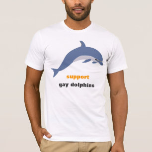 Camiseta delfínes del gay de la ayuda