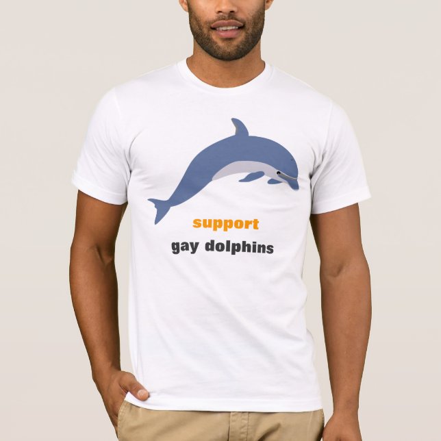 Camiseta delfínes del gay de la ayuda (Anverso)