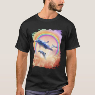Camiseta Delfines del Iris Nadando En Nubes
