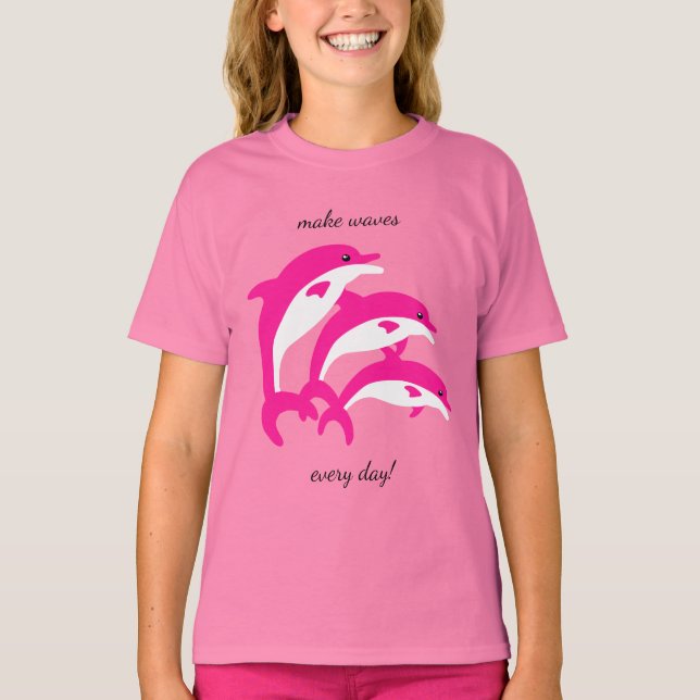 Camiseta Delfines rosados bailando (Anverso)
