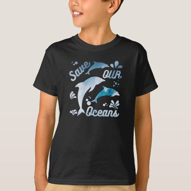 Camiseta Delfines/Salva Nuestros Océanos (Anverso)