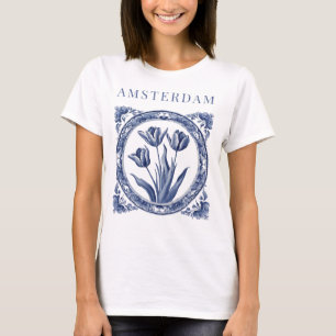 Camiseta Delft Blue Amsterdam Tulips