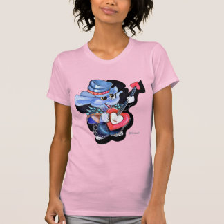 Camiseta delgada ajustada de la guitarra del coraz