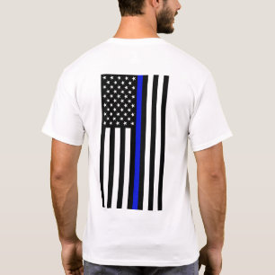 Camiseta delgada de la línea azul - Atrás