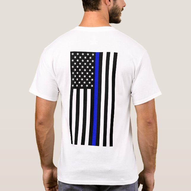 Camiseta delgada de la línea azul - Atrás (Reverso)