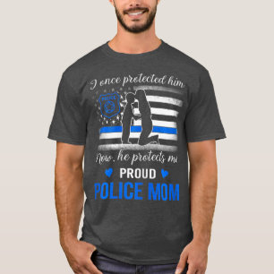 Camiseta Delgada Línea Azul Bandera Americana Orgullosa Mad