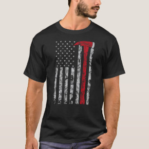 Camiseta Delgada línea roja Ax Bandera estadounidense Patri