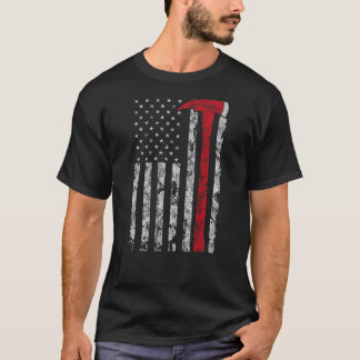 Camiseta Delgada línea roja Ax Bandera estadounidense Patri