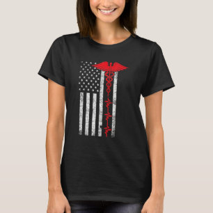 Camiseta Delgada Línea Roja Usa Enfermera Del Orgullo De Ba