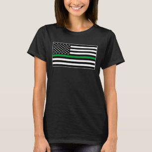 CAMISETA DELGADA LÍNEA VERDE EE.UU. HONOR DE LA BANDERA EST