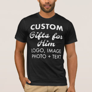 Camiseta delgada negra personalizada para hombres 