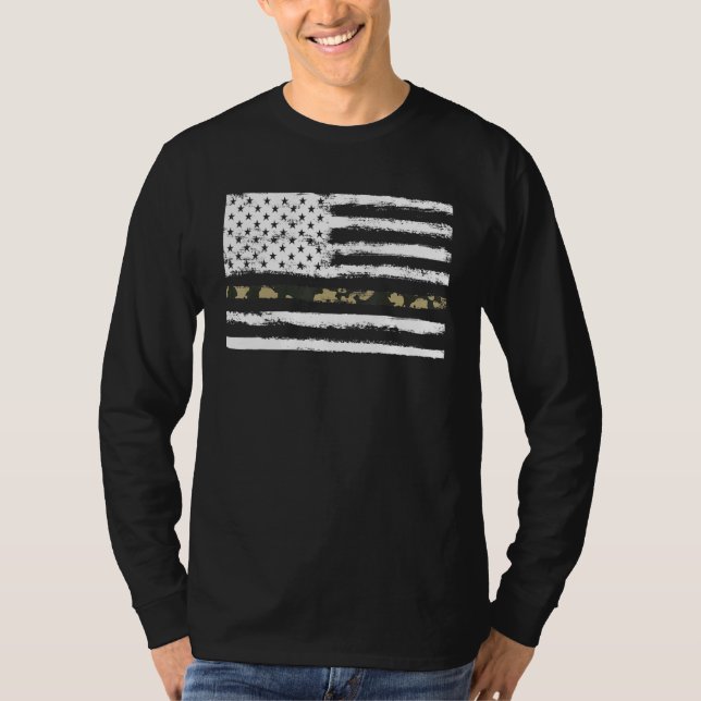 Camiseta Delgado Camo Line American Flag Camouflage Vintage (Anverso)