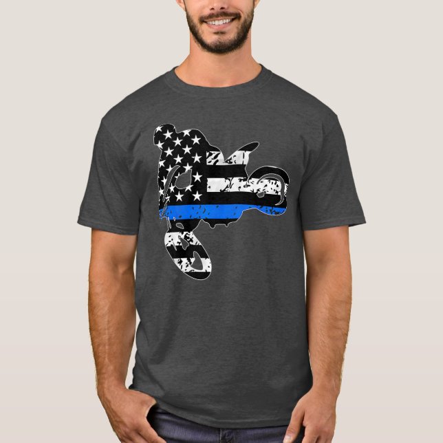 Camiseta Delgado policía de carreras de motocross de línea  (Anverso)