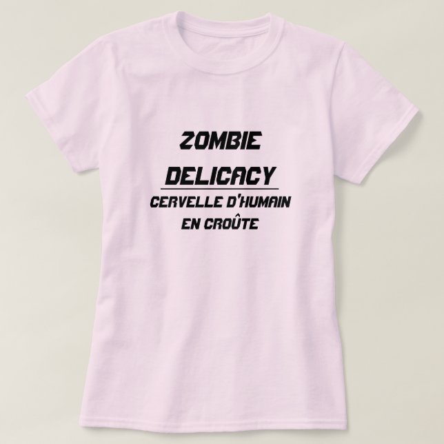 Camiseta Delicacia zombie Cerebro humano en costra (Diseño del anverso)