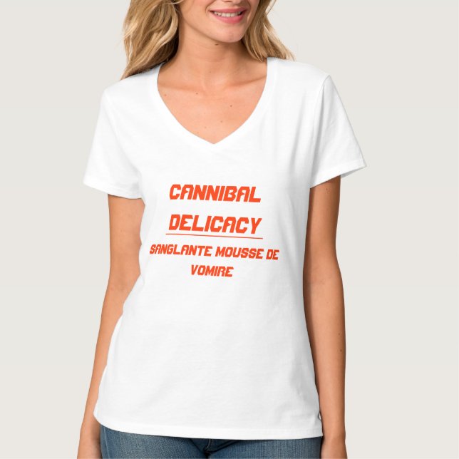 Camiseta Delicadeza caníbal de mousse de vómito (Anverso)